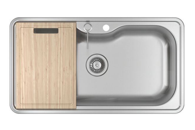 Cuba Dupla de Cozinha Retangular CC.661.80.DKAC.INX 80X40cm com Deck e Acessorios Deca