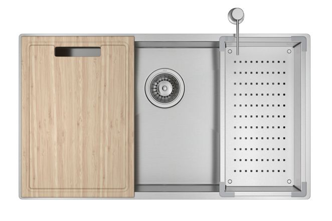 Cuba de Cozinha Retangular 75X40cm com Acessórios Inox CC.670.75.AC.INX Deca