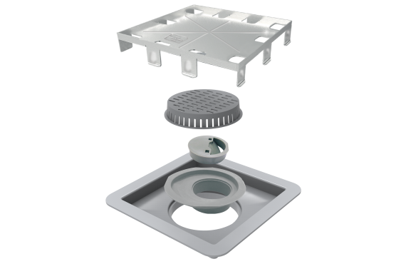 Ralo Linear 10x10 Square Tampa Oculta C/ Fecha Ralo  Elleve